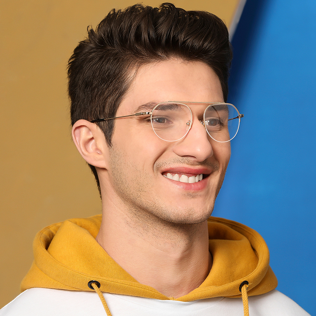 Vincent Chase Online Gold Half Rim Geometric left side