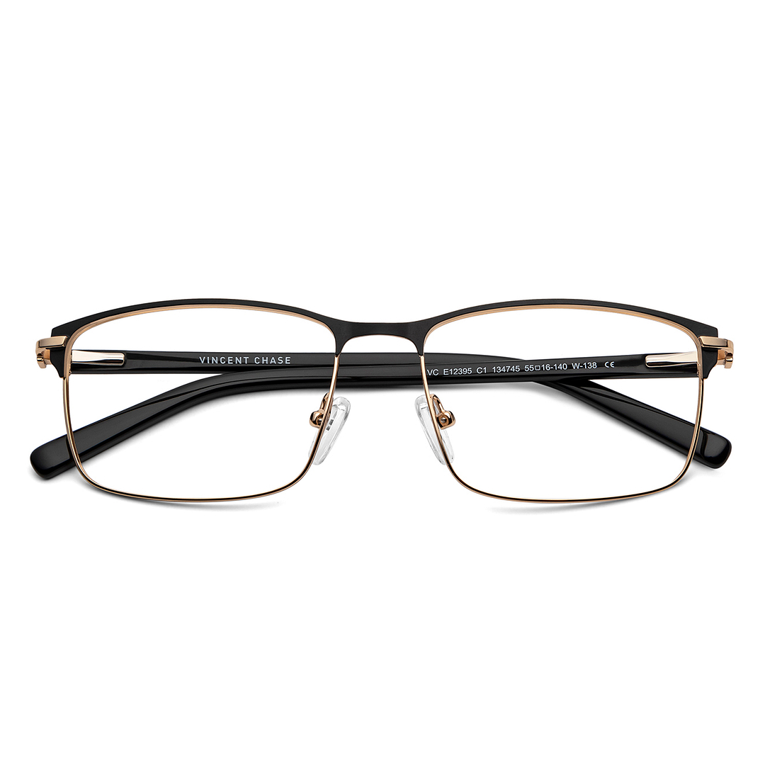 Vincent Chase Black Full Rim Rectangle left side
