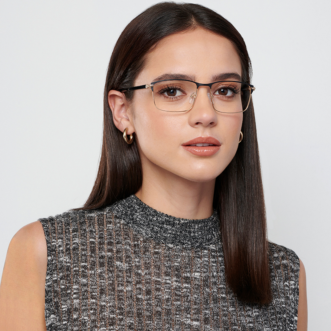 Vincent Chase Black Full Rim Rectangle left side