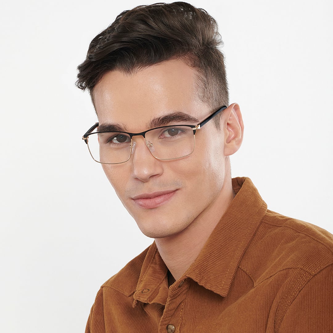 Vincent Chase Black Full Rim Square left side