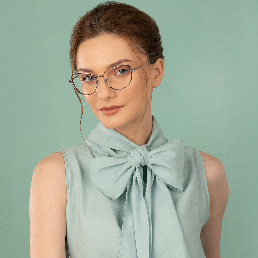 Vincent Chase Online Mid Gunmetal Full Rim Cat Eye left side