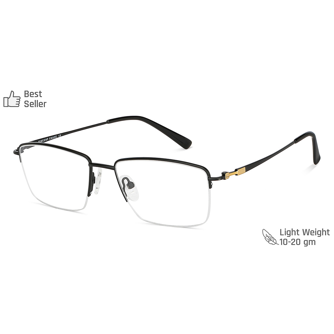 Vincent Chase Online Black Half Rim Rectangle right side