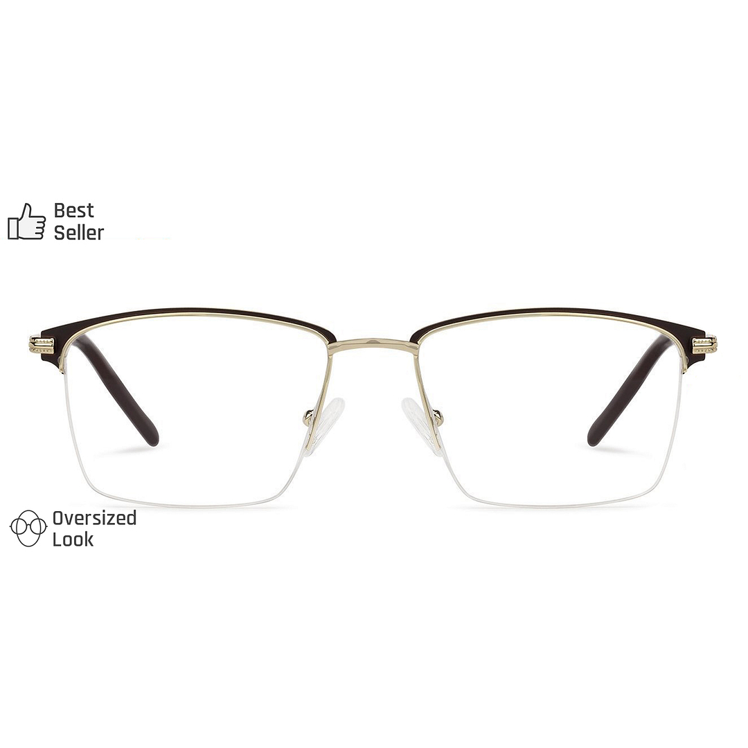 Vincent Chase Online Golden Brown Half Rim Square left side