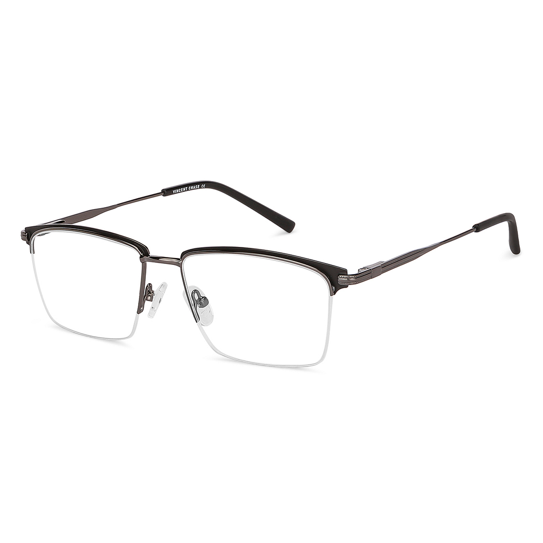 Vincent Chase Online Dark Gunmetal Half Rim Square right side