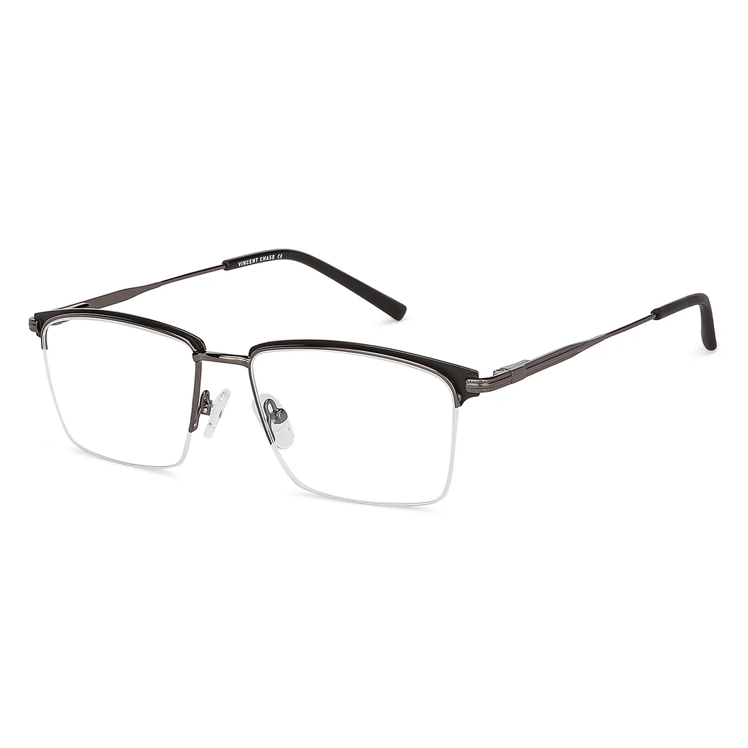 Vincent Chase Online Dark Gunmetal Half Rim Square right side