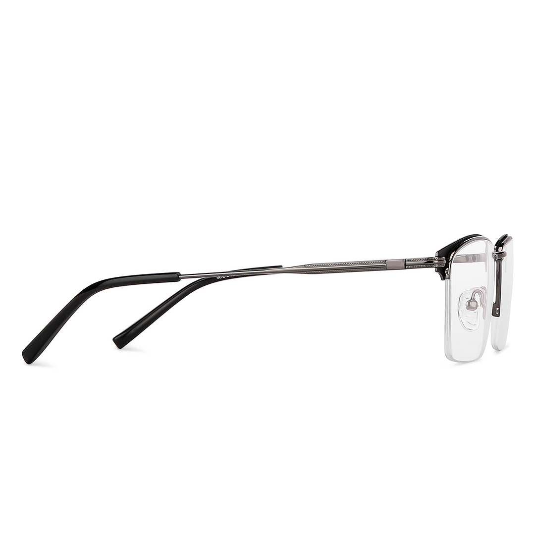 Vincent Chase Online Dark Gunmetal Half Rim Square left side