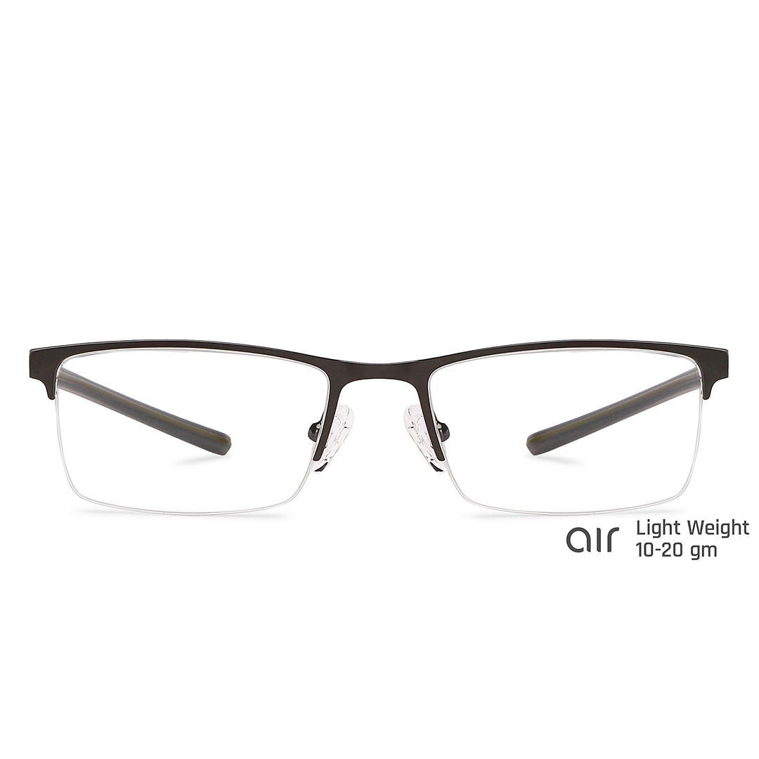 Lenskart Air Online Mid Gunmetal Half Rim Rectangle left side