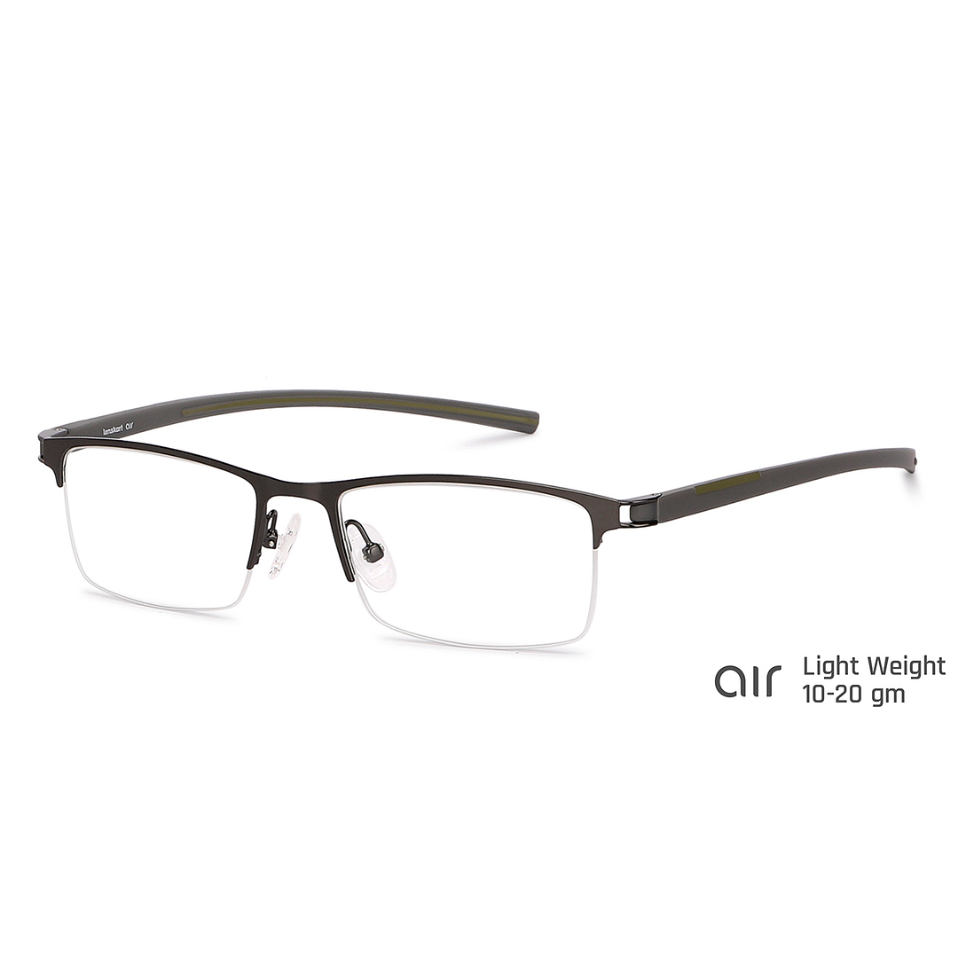 Lenskart Air Online Mid Gunmetal Half Rim Rectangle right side