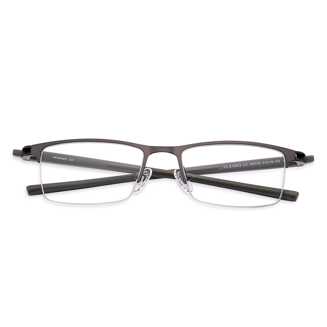 Lenskart Air Online Mid Gunmetal Half Rim Rectangle left side