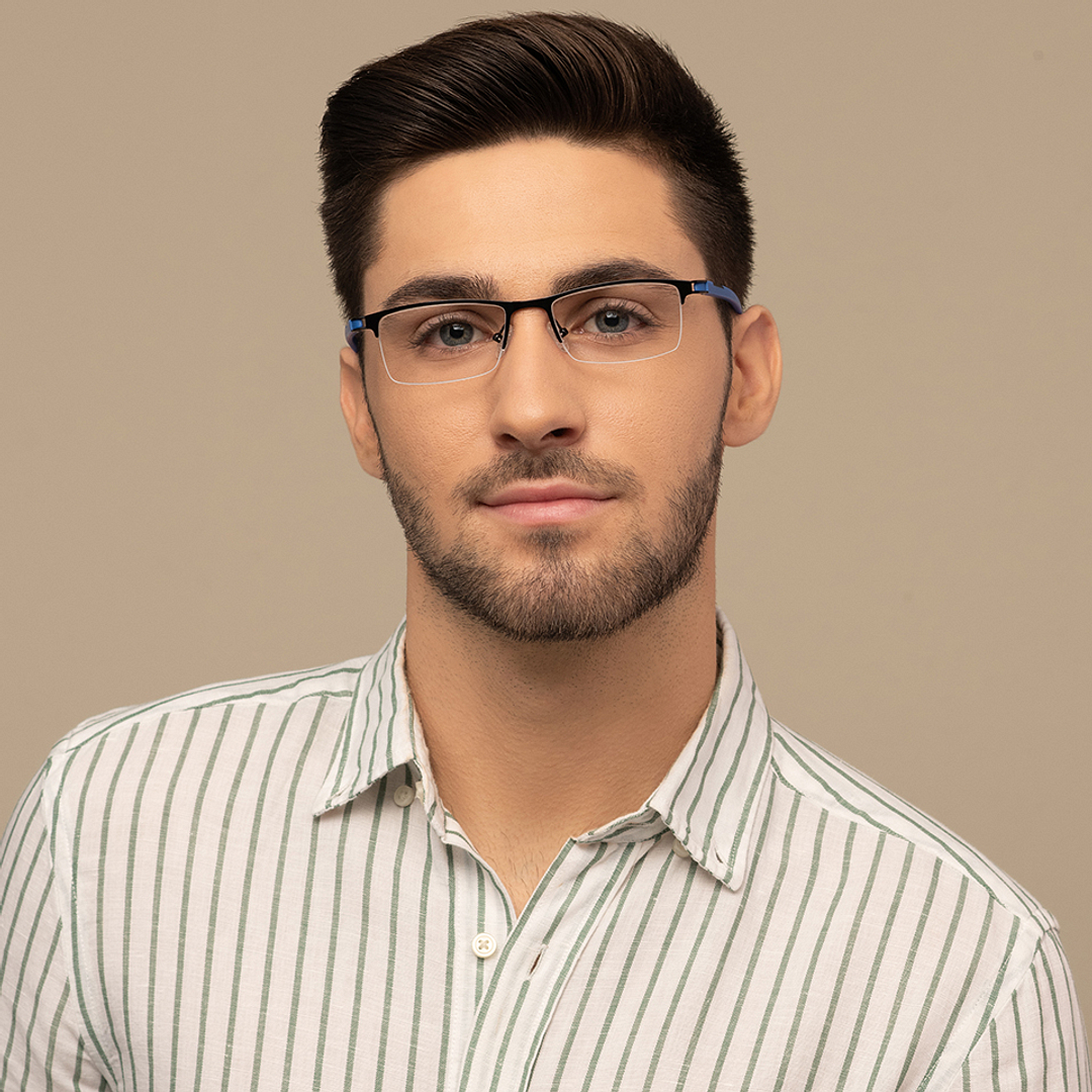 Lenskart Air Black Half Rim Rectangle right side