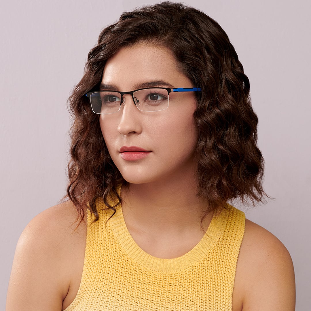 Lenskart Air Black Half Rim Rectangle left side