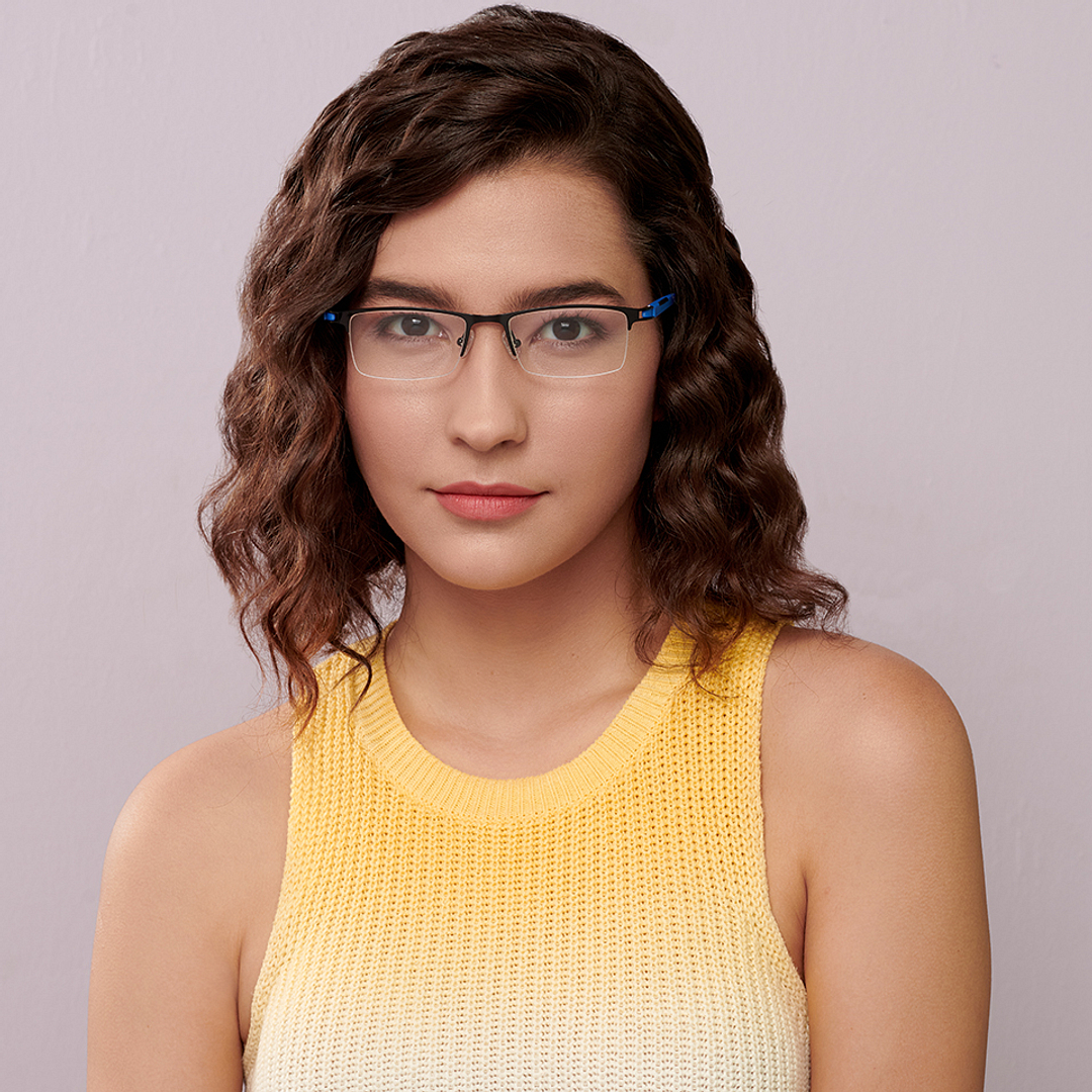 Lenskart Air Black Half Rim Rectangle right side