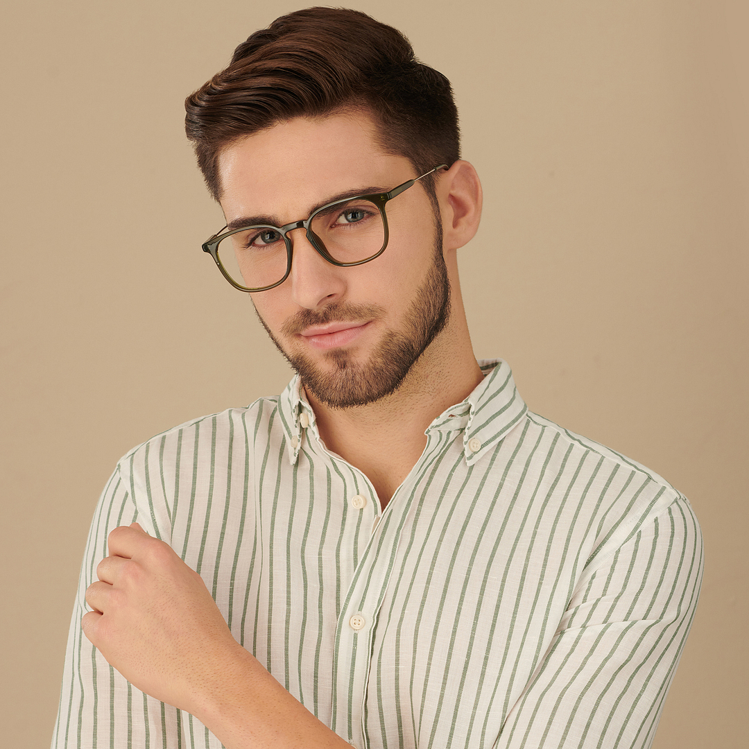 Lenskart Air Online Green Transparent Full Rim Square right side