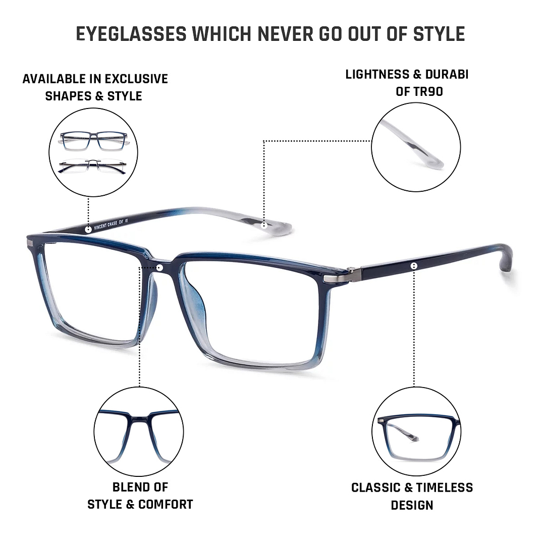 Lenskart Air Online Blue Transparent Full Rim Rectangle right side