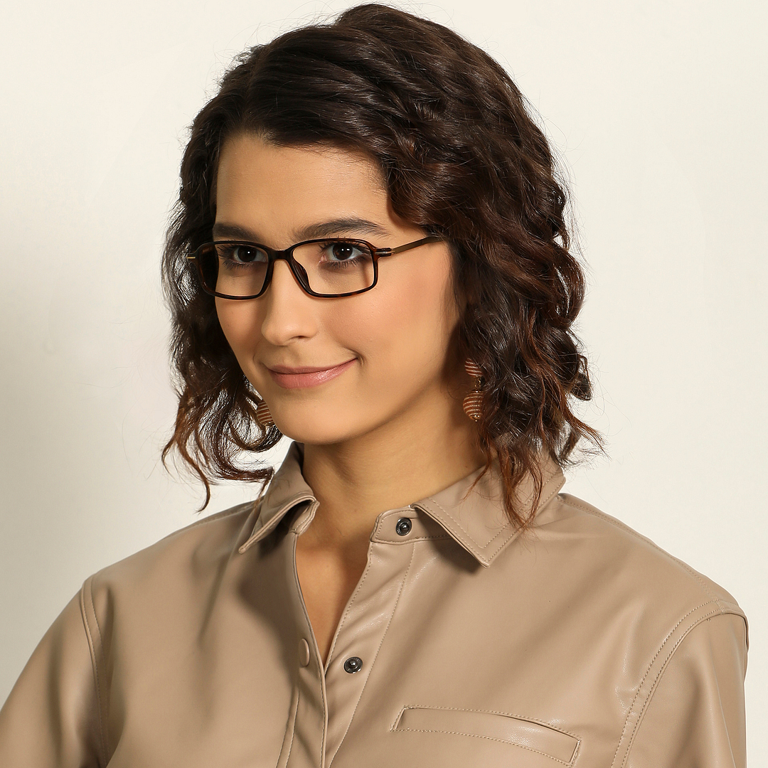 Lenskart Air Online Light Brown Full Rim Rectangle left side