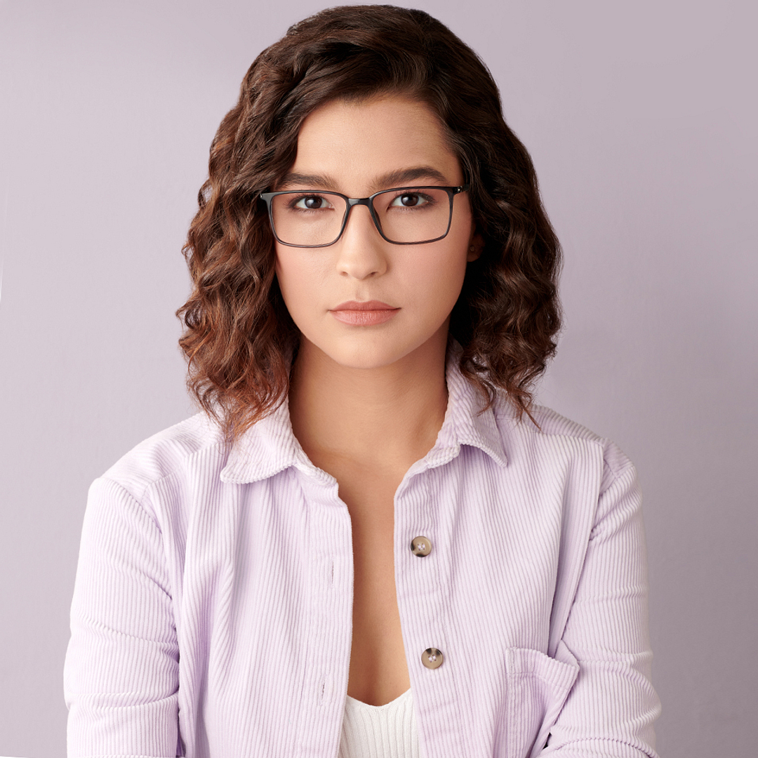 Lenskart Air Online Gray Transparent Full Rim Rectangle left side