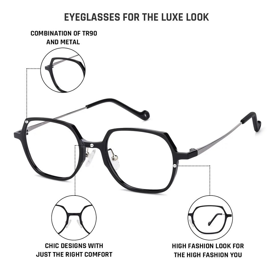 Lenskart Air Online Black Full Rim Geometric left side