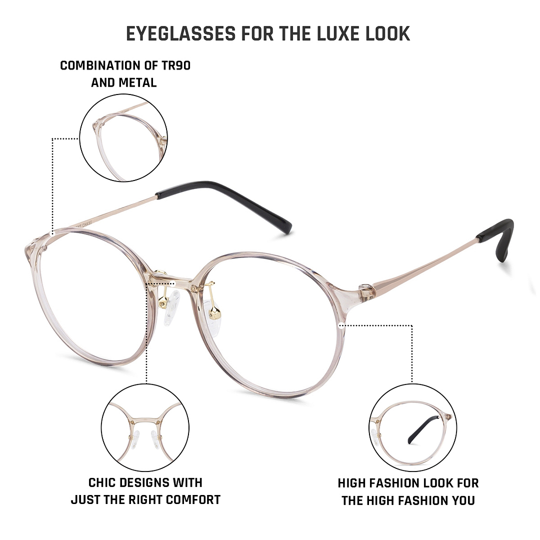Lenskart Air Online Pink Transparent Full Rim Round left side