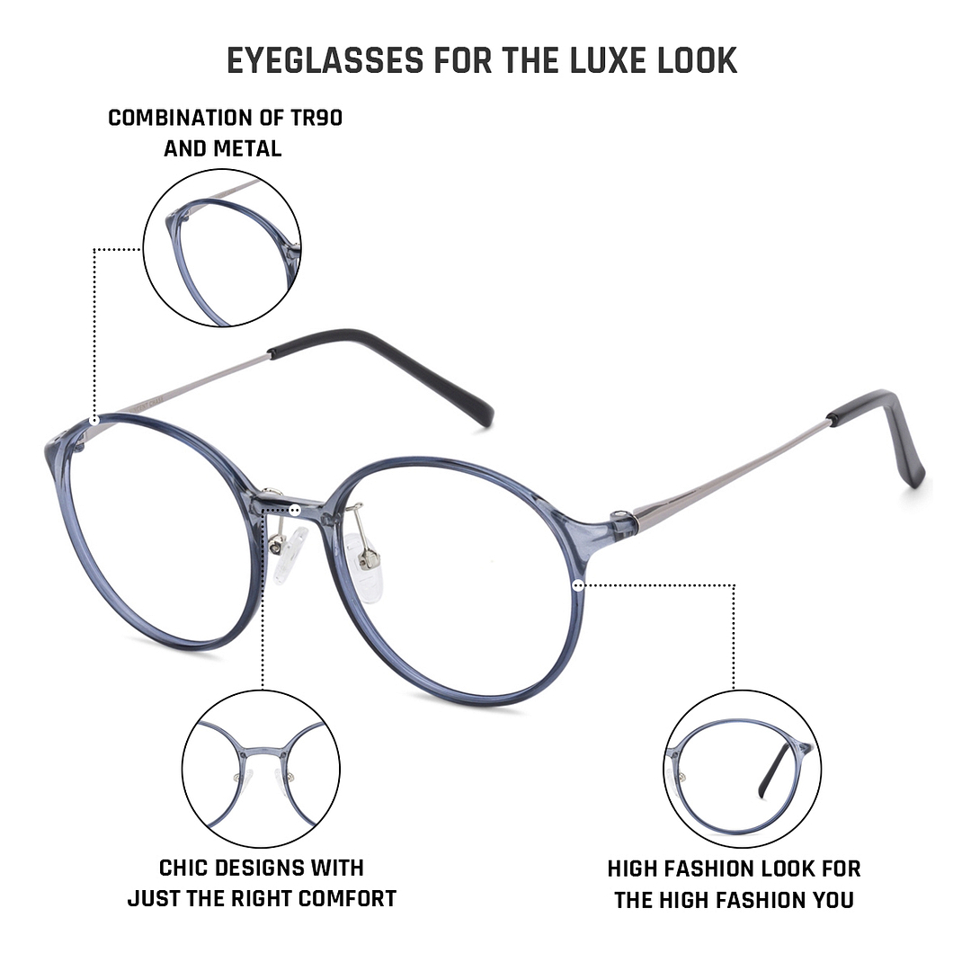 Lenskart Air Online Blue Transparent Full Rim Round left side