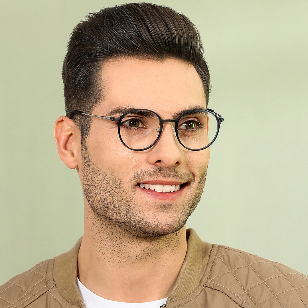 Lenskart Air Online Blue Transparent Full Rim Round right side
