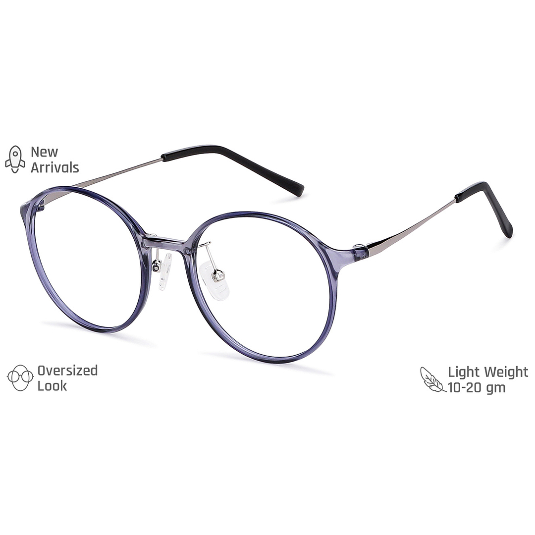Lenskart Air Online Blue Transparent Full Rim Round right side