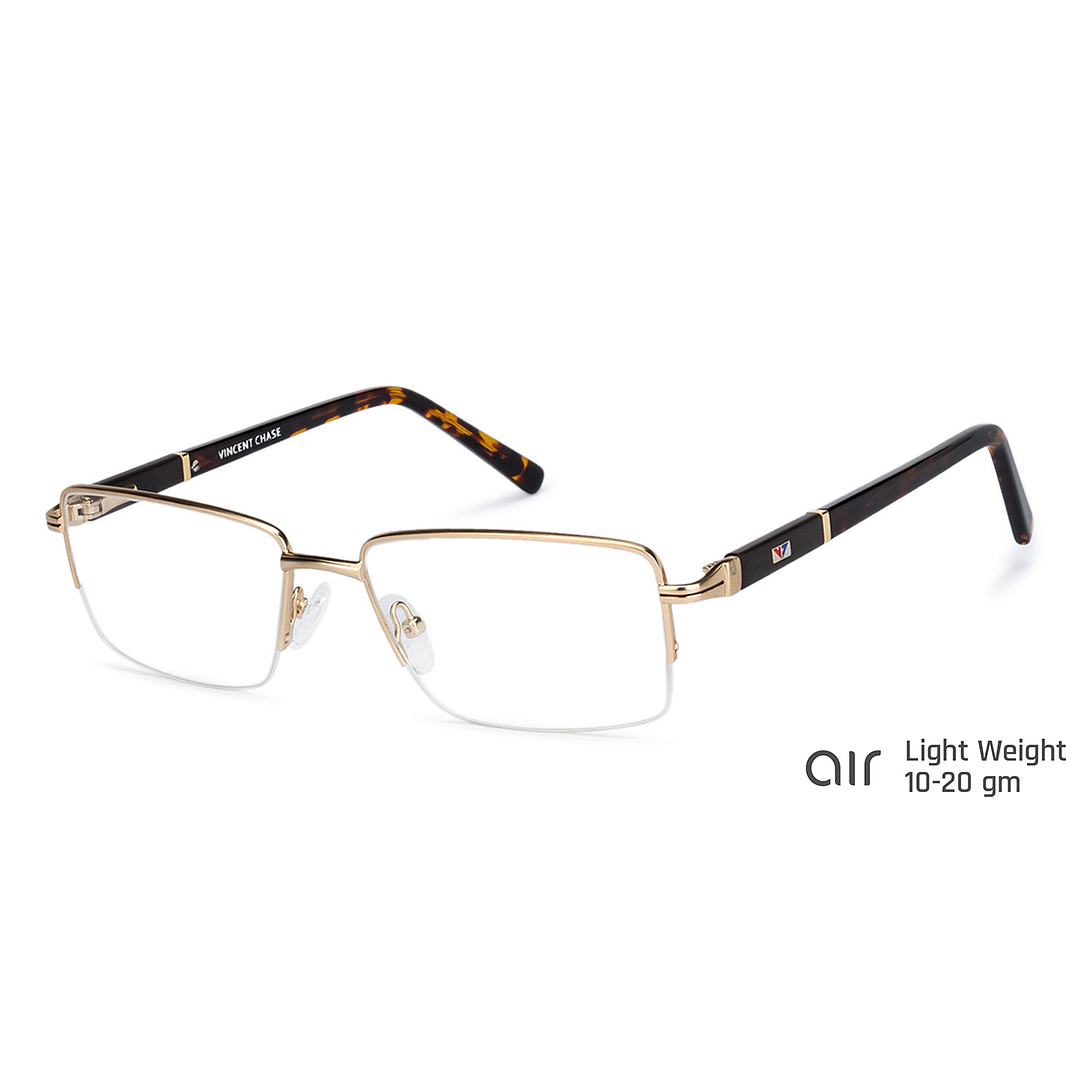 Lenskart Air Online Gold Half Rim Rectangle right side