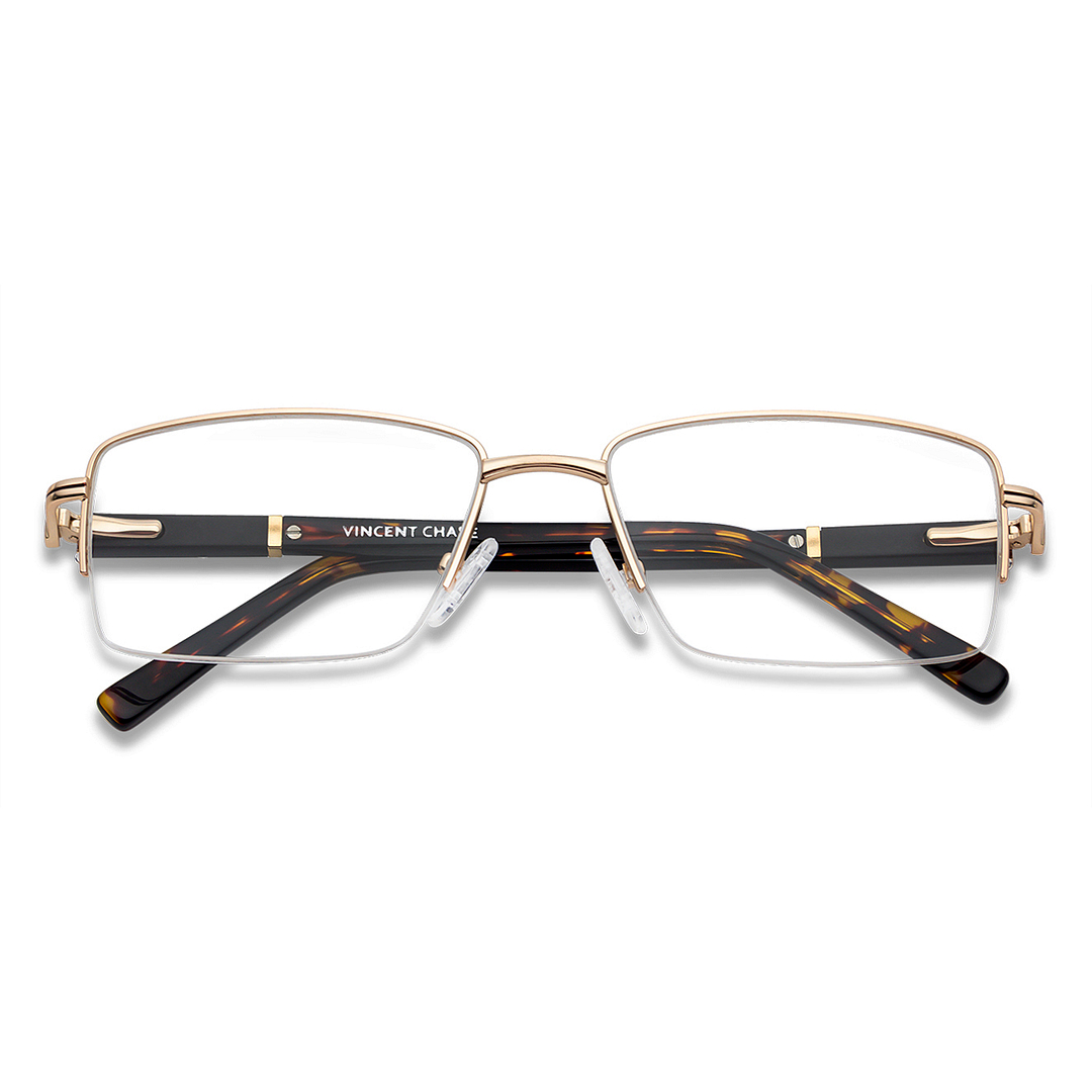 Lenskart Air Online Gold Half Rim Rectangle right side