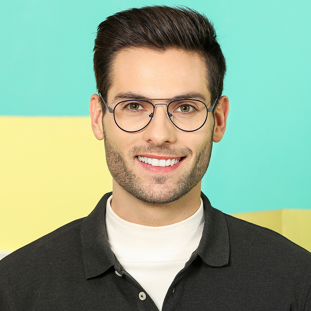 Vincent Chase Online Mid Gunmetal Full Rim Aviator left side