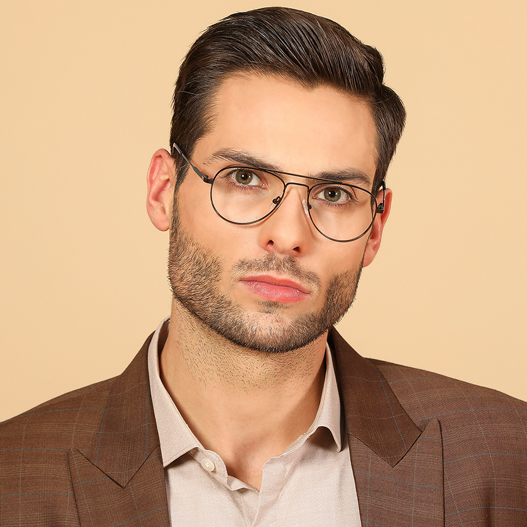 Vincent Chase Online Mid Gunmetal Full Rim Aviator left side