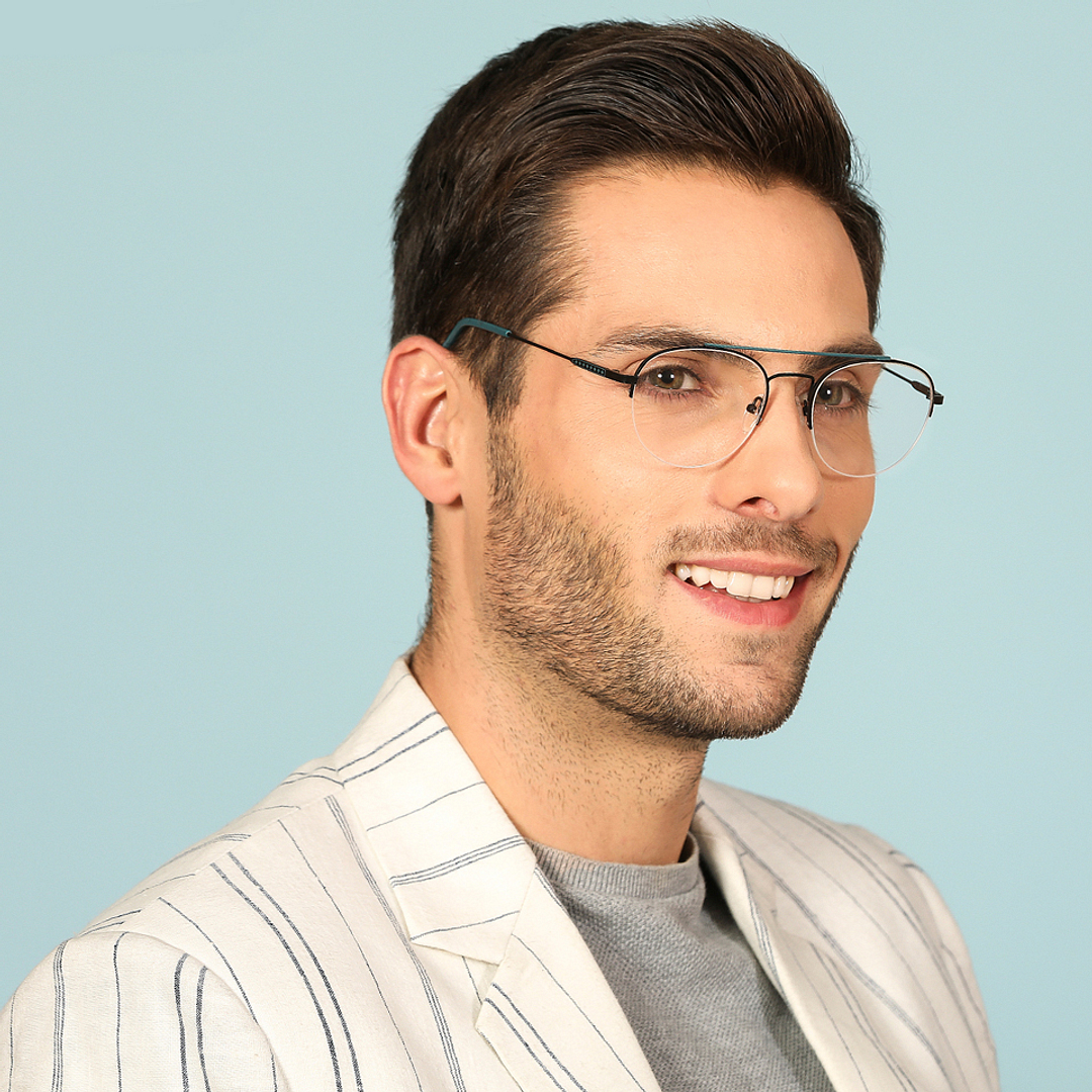 Vincent Chase Online Black Half Rim Round left side