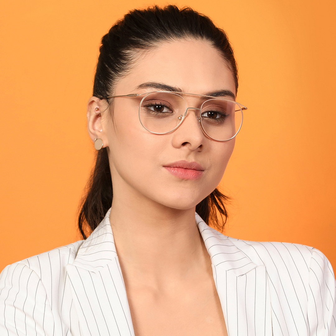 Vincent Chase Online Gold Half Rim Aviator left side