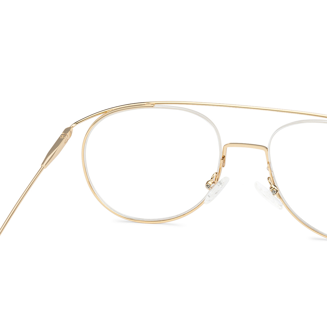 Vincent Chase Online Gold Half Rim Aviator left side