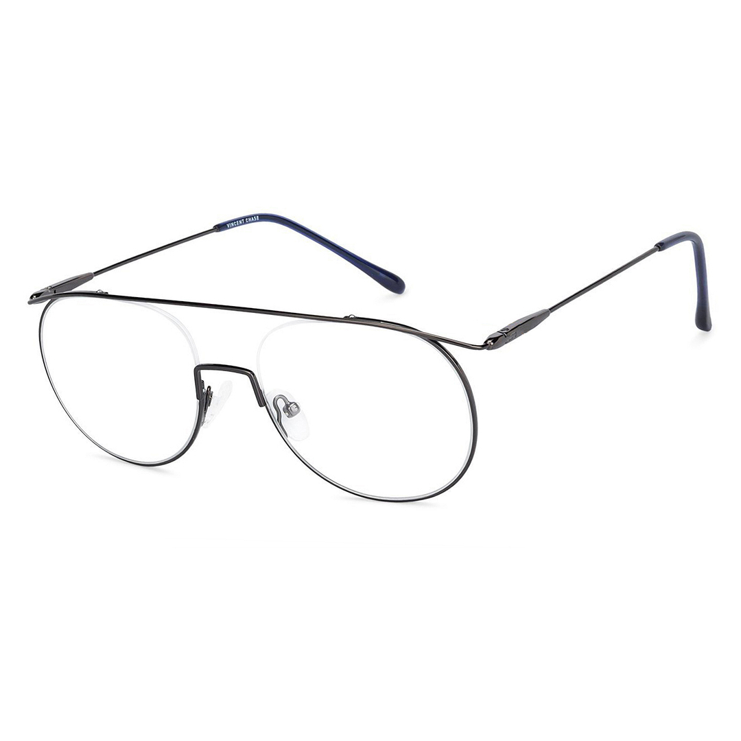 Vincent Chase Online Black Half Rim Aviator right side