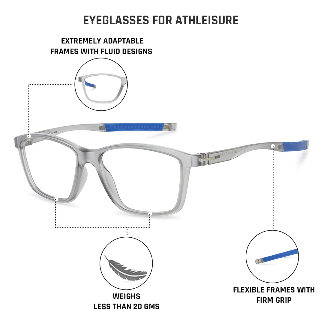 Lenskart Air Online Gray Transparent Full Rim Square right side