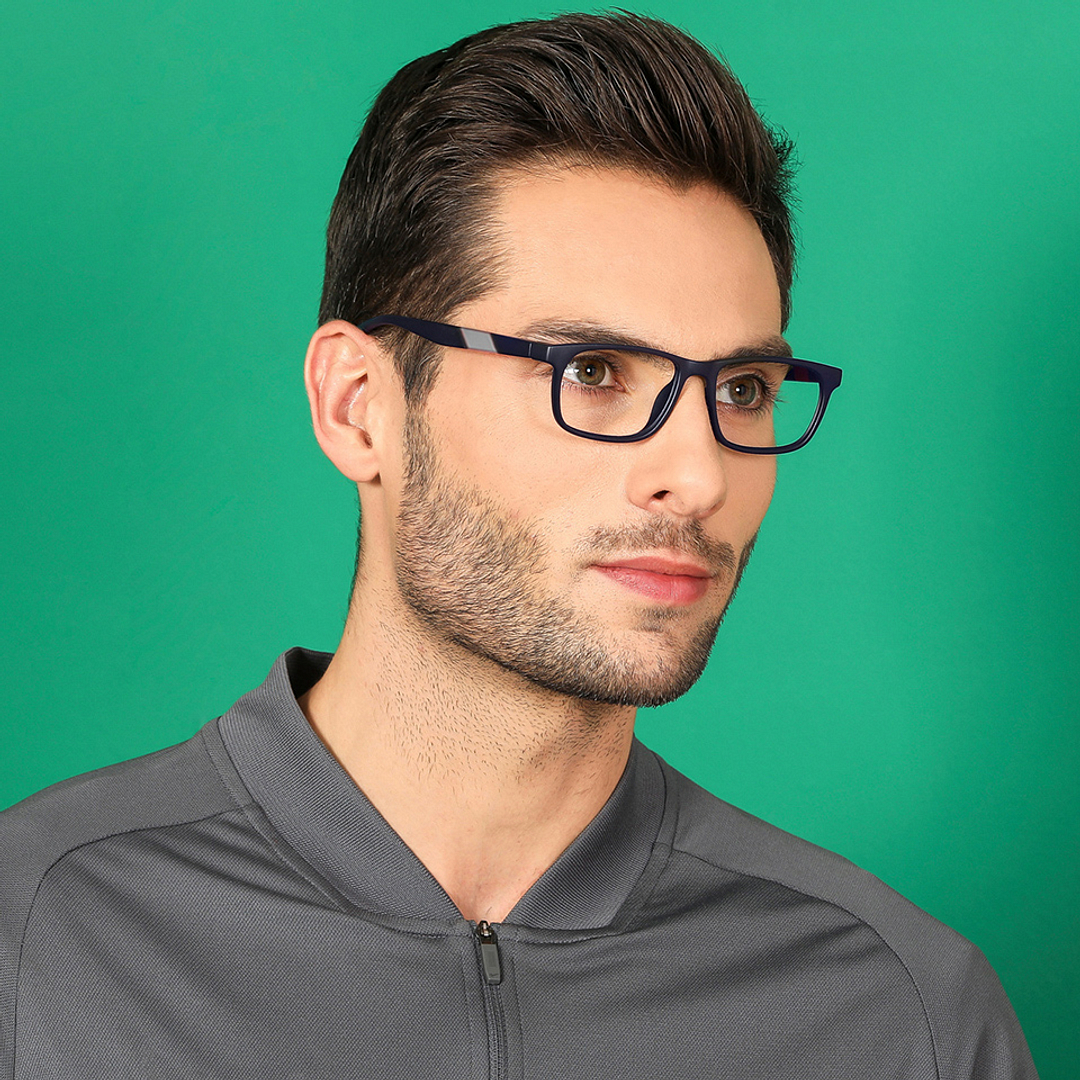 Lenskart Air Online Blue Transparent Full Rim Rectangle left side