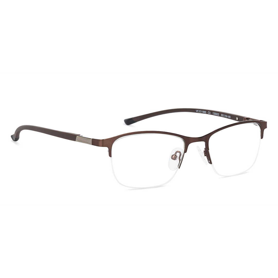 Vincent Chase Online Light Brown Half Rim Cat Eye left side