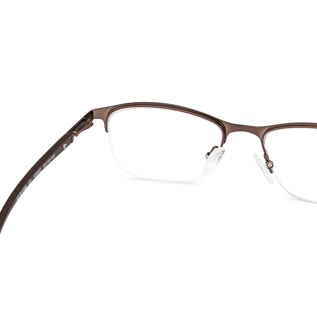 Vincent Chase Online Light Brown Half Rim Cat Eye left side