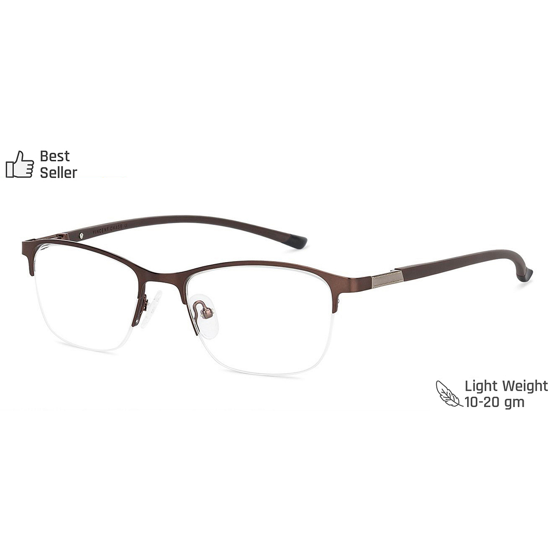 Vincent Chase Online Light Brown Half Rim Cat Eye right side