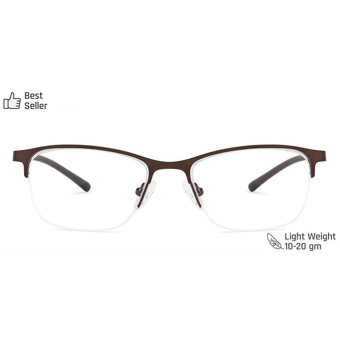 Vincent Chase Online Light Brown Half Rim Cat Eye left side