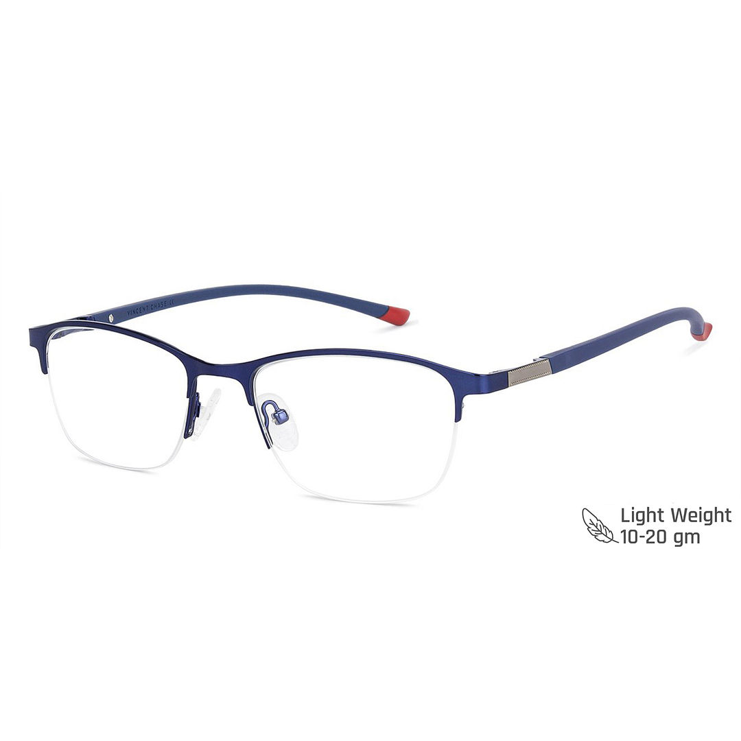 Vincent Chase Sky Blue Half Rim Cat Eye right side