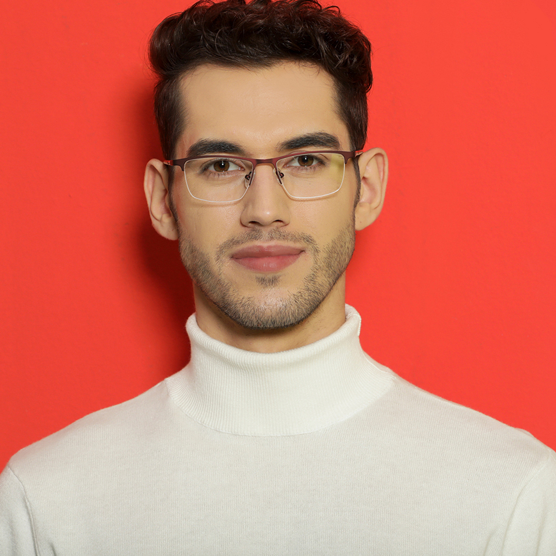 Lenskart Air Online Light Brown Half Rim Rectangle right side