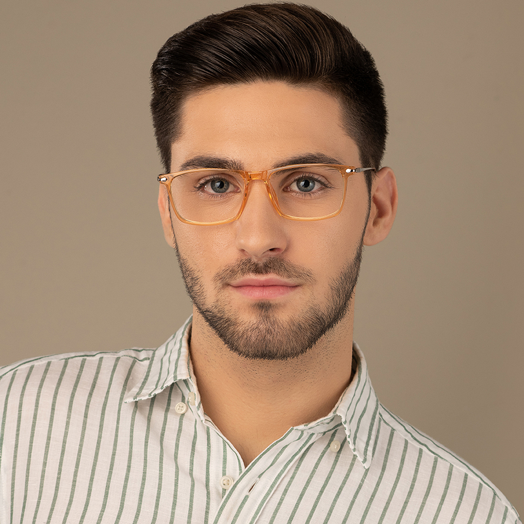 Lenskart Air Online Brown Transparent Full Rim Rectangle left side