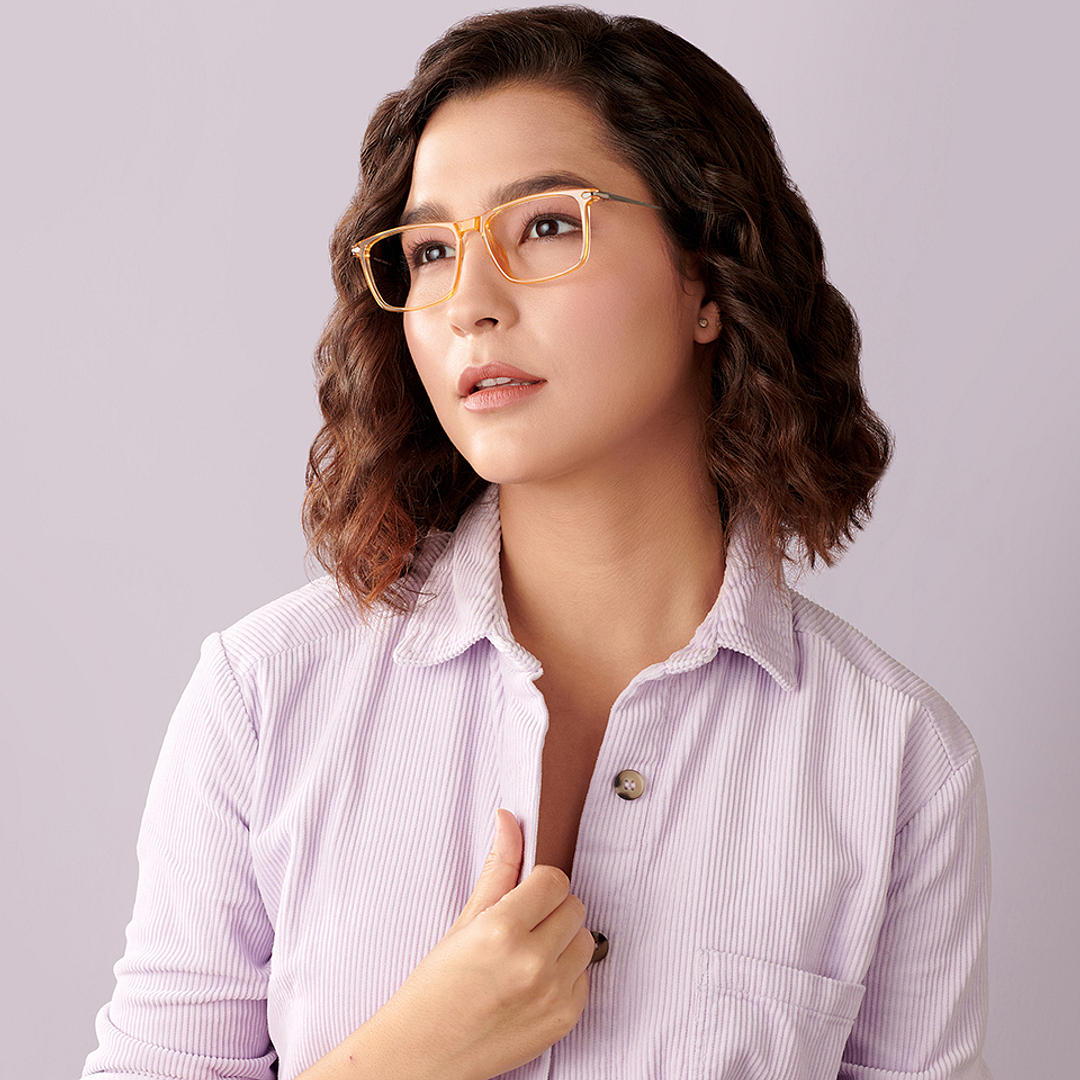 Lenskart Air Online Brown Transparent Full Rim Rectangle left side
