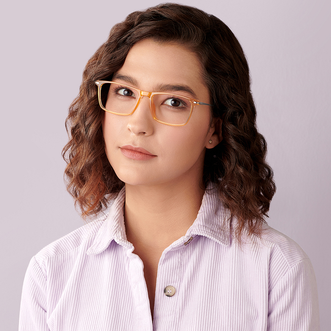 Lenskart Air Online Brown Transparent Full Rim Rectangle right side