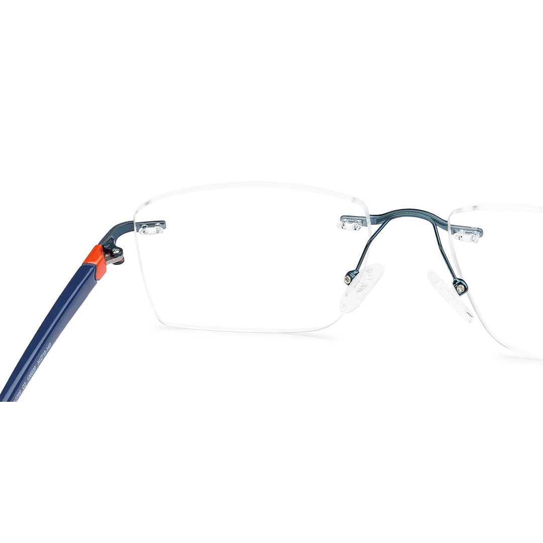 Lenskart Air Online Sky Blue Rimless Square left side