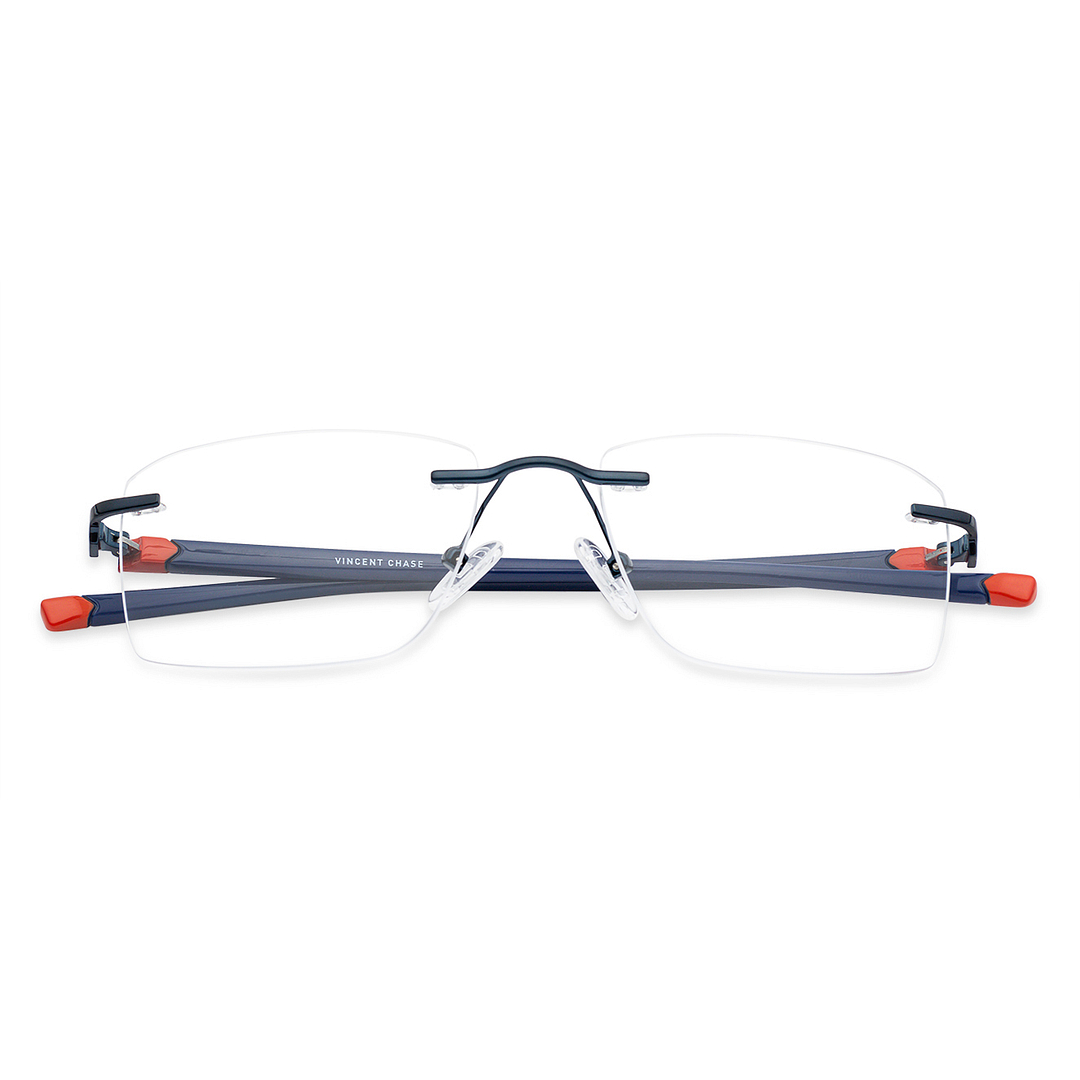 Lenskart Air Online Sky Blue Rimless Square right side