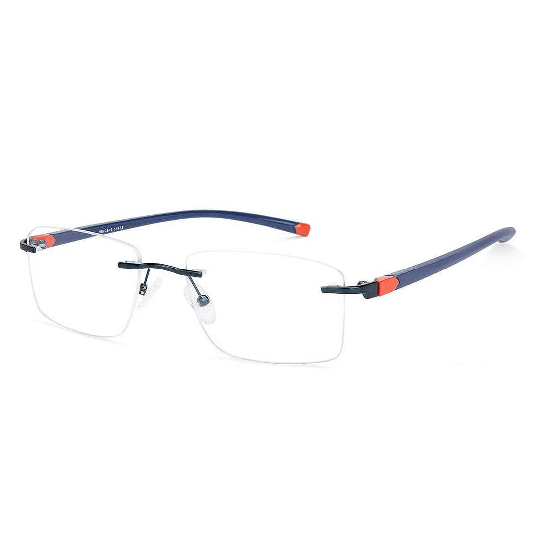 Lenskart Air Online Sky Blue Rimless Square right side