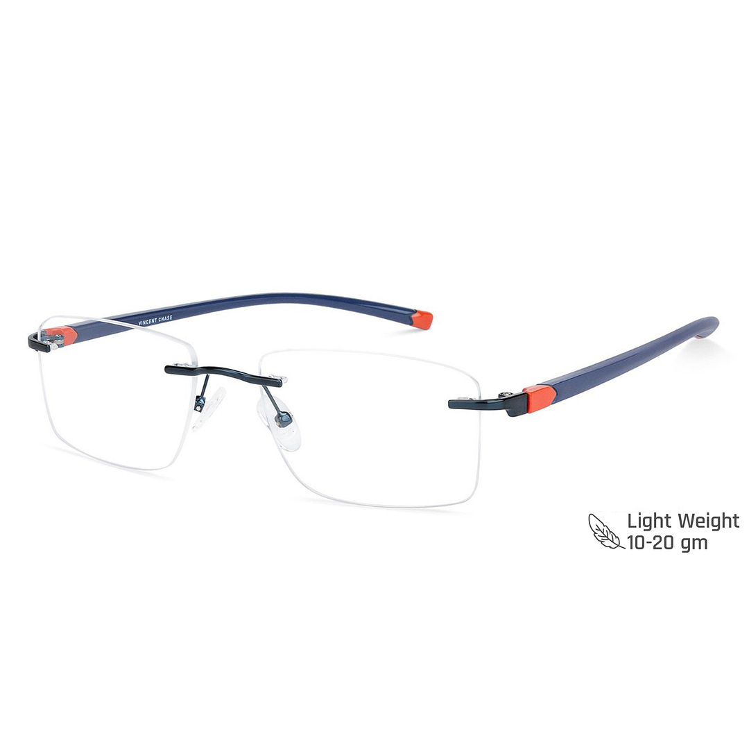 Lenskart Air Online Sky Blue Rimless Square right side