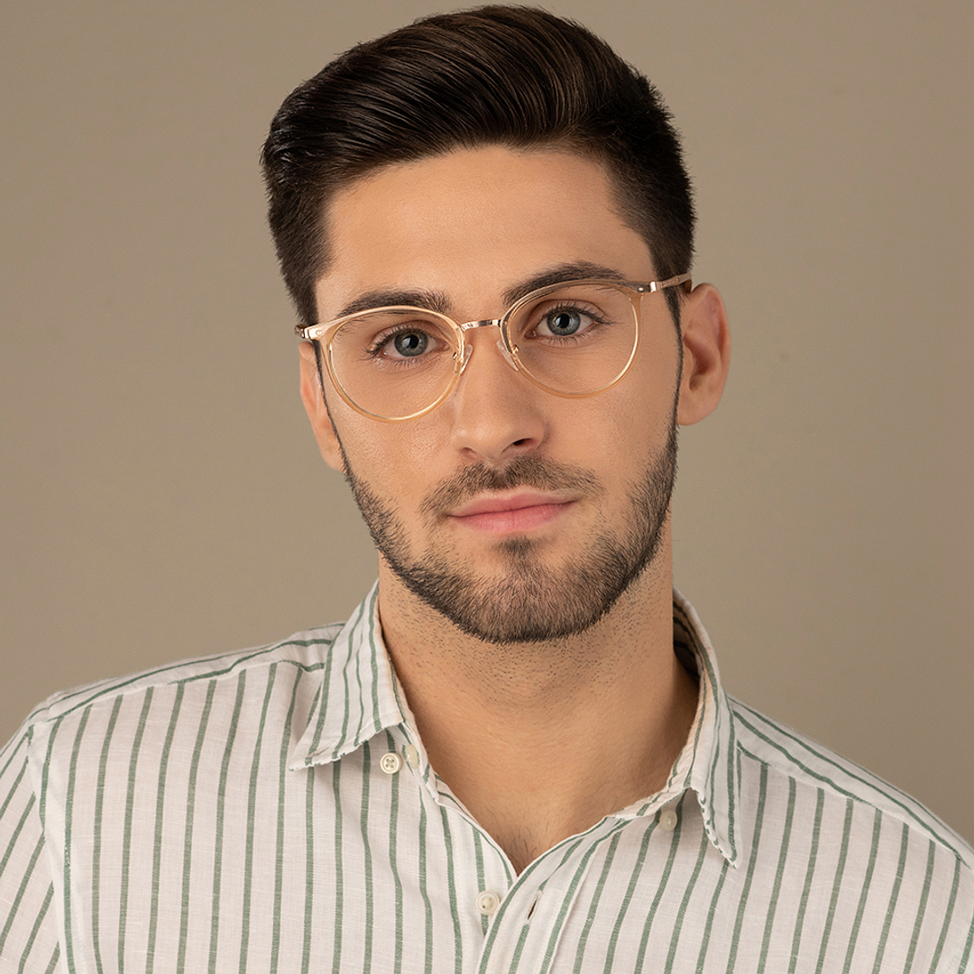 Lenskart Air Online Brown Transparent Full Rim Round left side