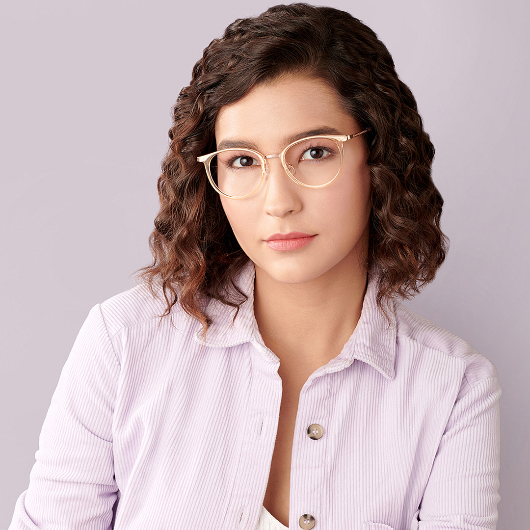 Lenskart Air Online Brown Transparent Full Rim Round right side